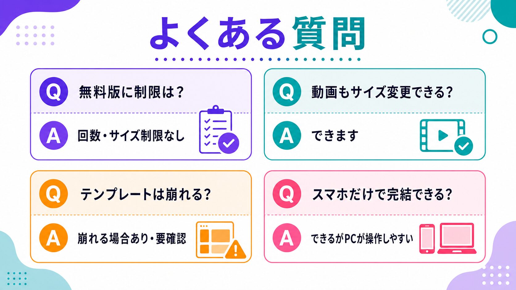 Canvaサイズ変更に関するよくある質問