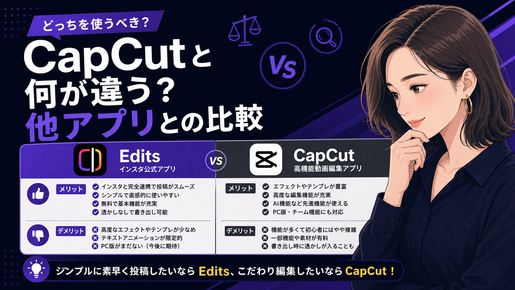 CapCutと何が違う?他アプリとの比較