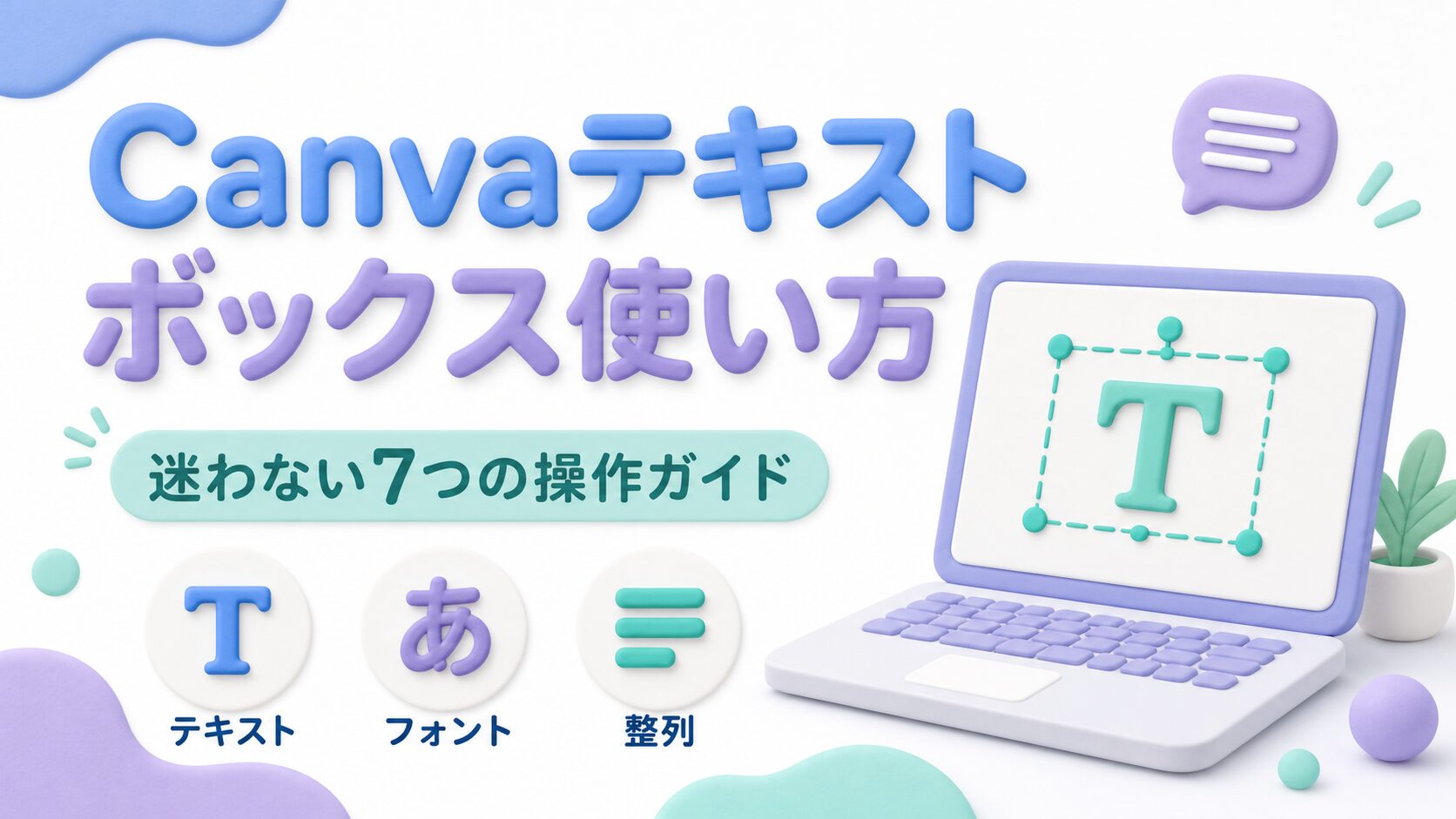 Canvaのテキストボックス操作ガイドのイメージ