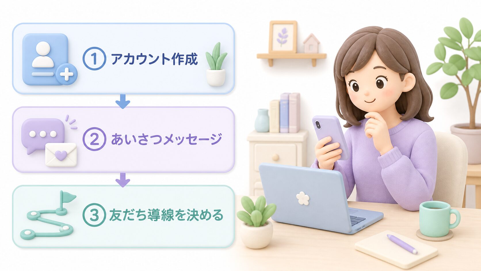 最初は3つだけでいい！公式LINE開設直後にやるべき設定