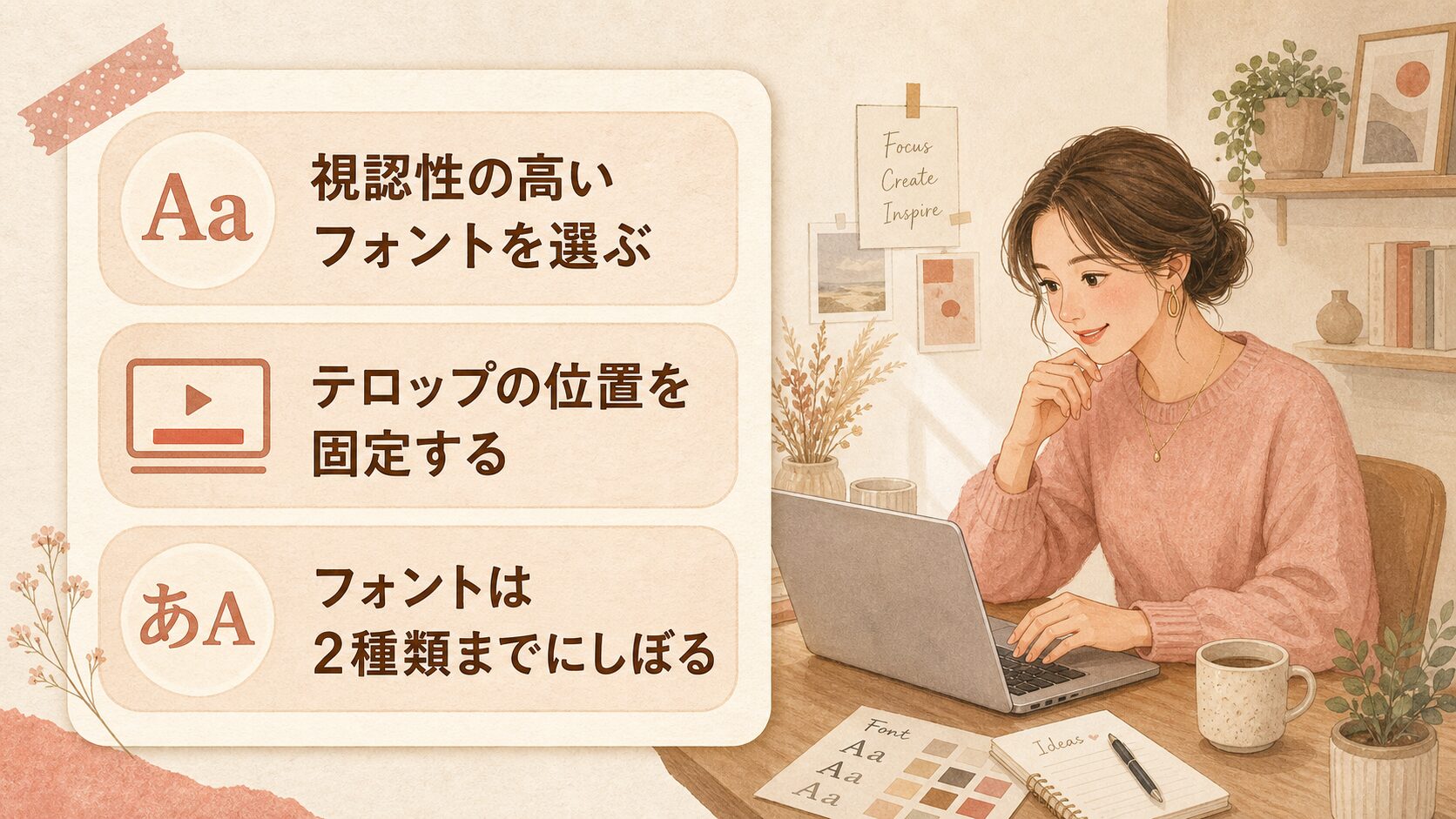 テロップで「垢抜けた」印象に変えるフォントと配色のコツ