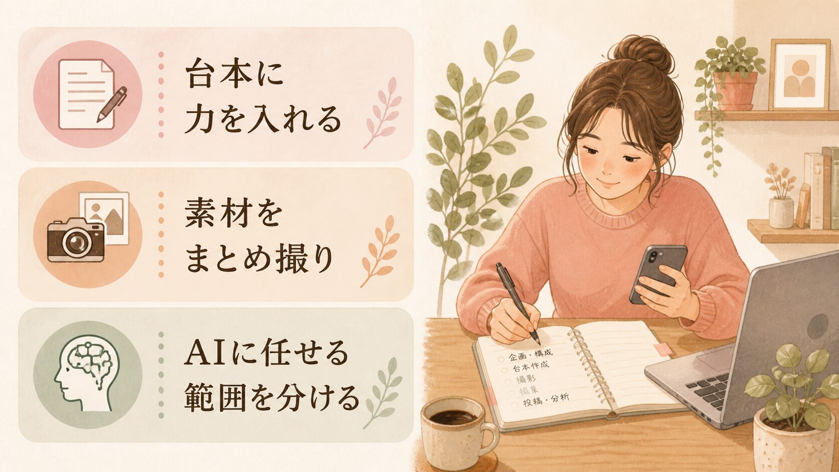 撮影・編集の負担が理由で「向いてない」と感じる人の対処法