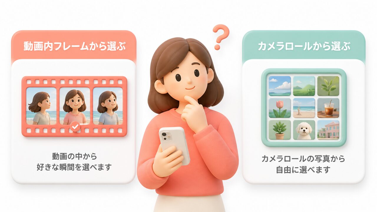 リール投稿後にカバー画像を変更する手順