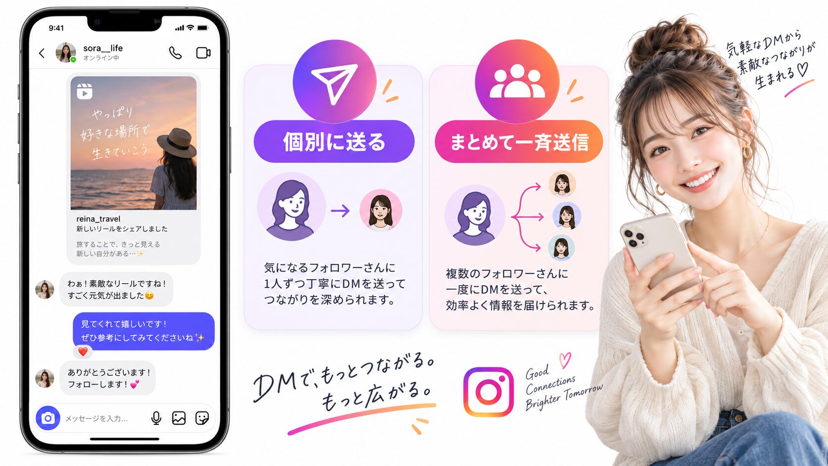 インスタリールをDMで送る2つの方法